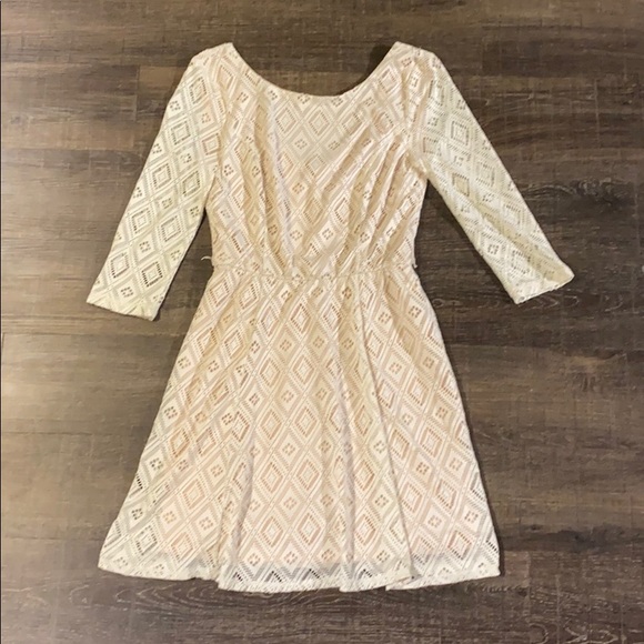 White Lace Long sleeve Dress - Picture 1 of 3